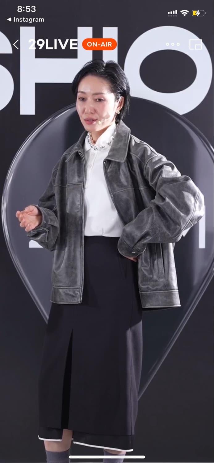 글로니 페이드 레더자켓 레귤러 블랙 상품이미지8