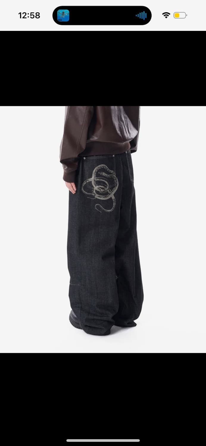 아캄 Snake Printed Denim Pants  상품이미지1