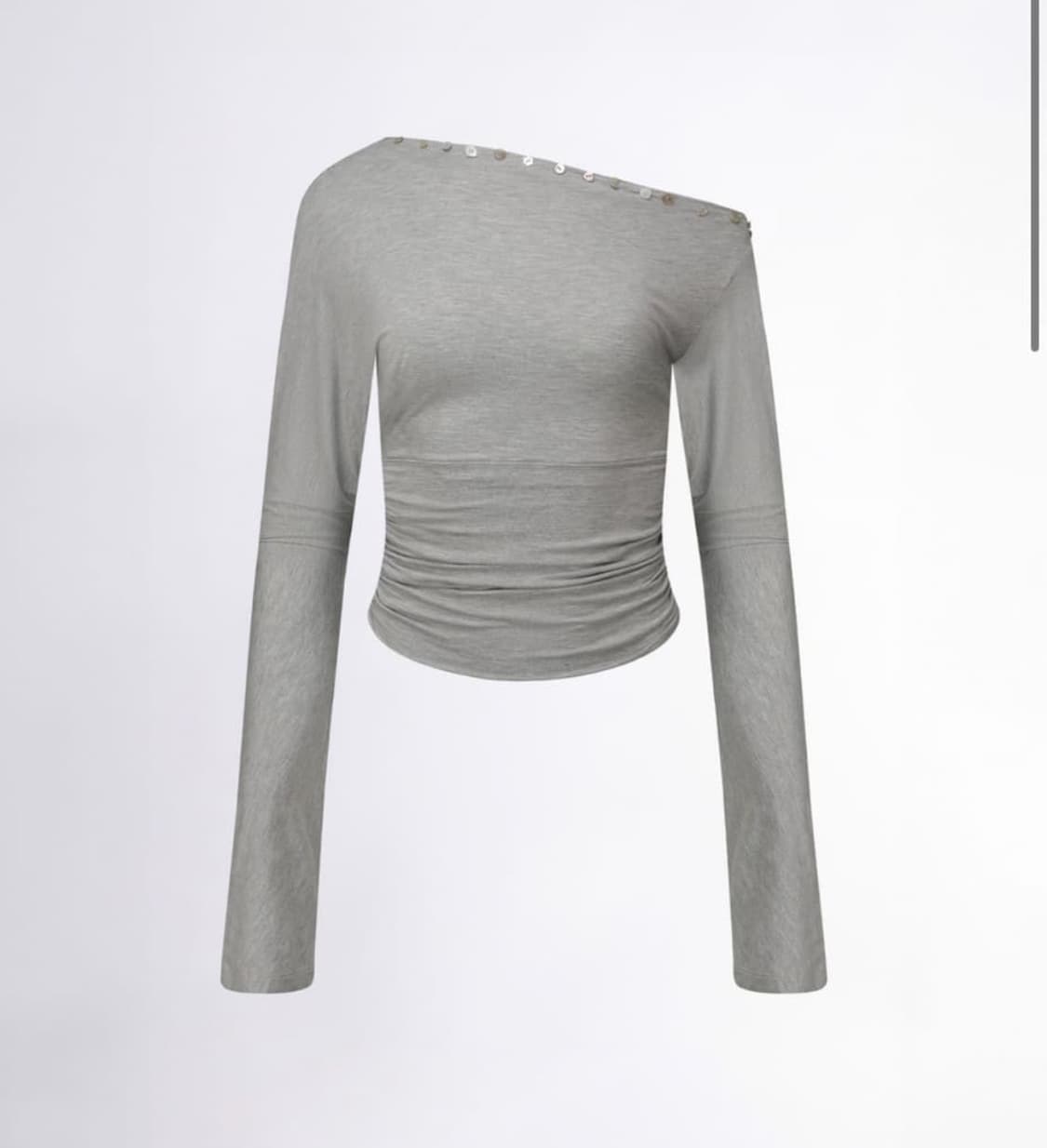 스컬프터 shell button top 쉘 버튼 탑 그레이 차콜 원숄더 상품이미지1