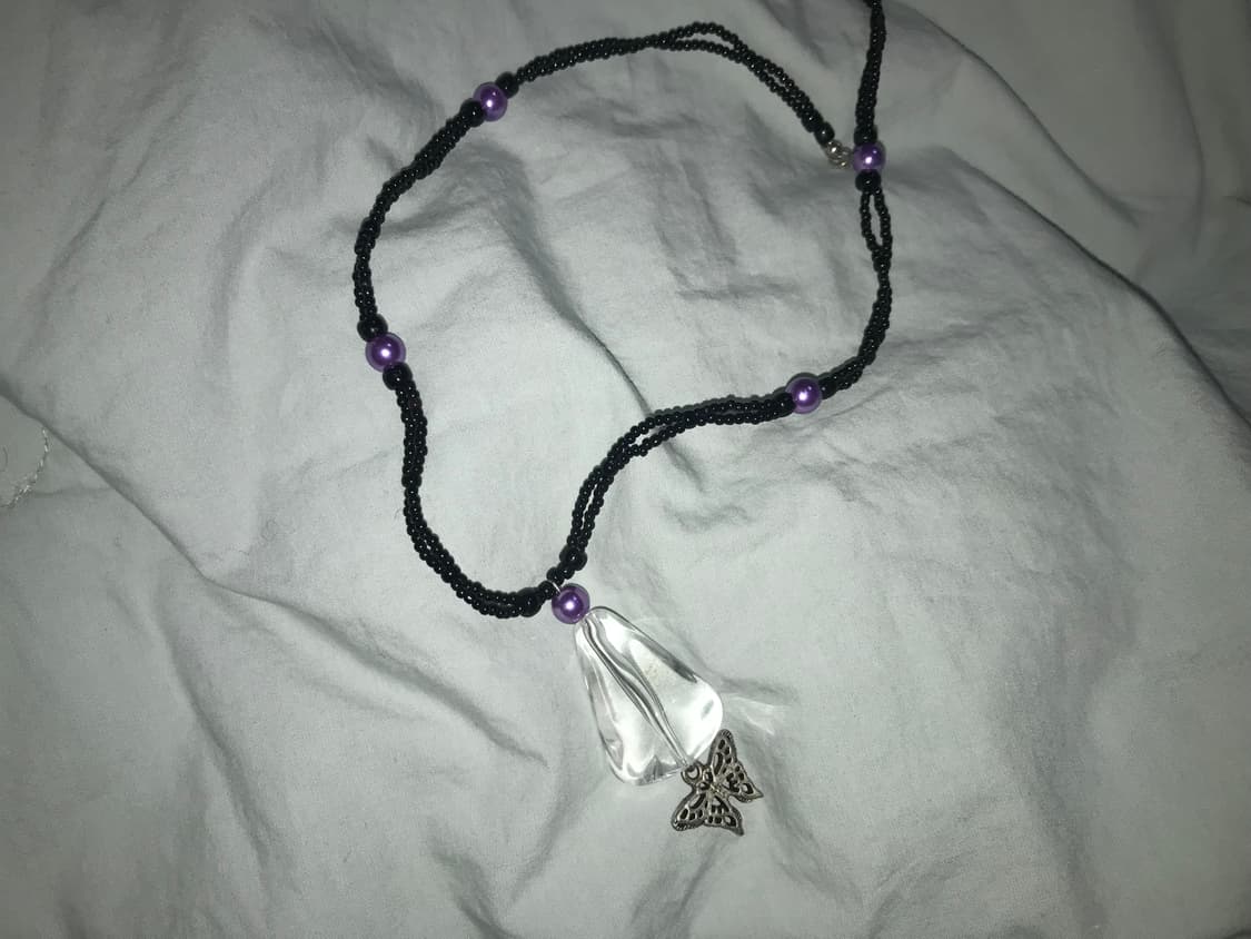 빈티지 오리엔탈 비즈 나비 목걸이 모리걸 상품이미지1