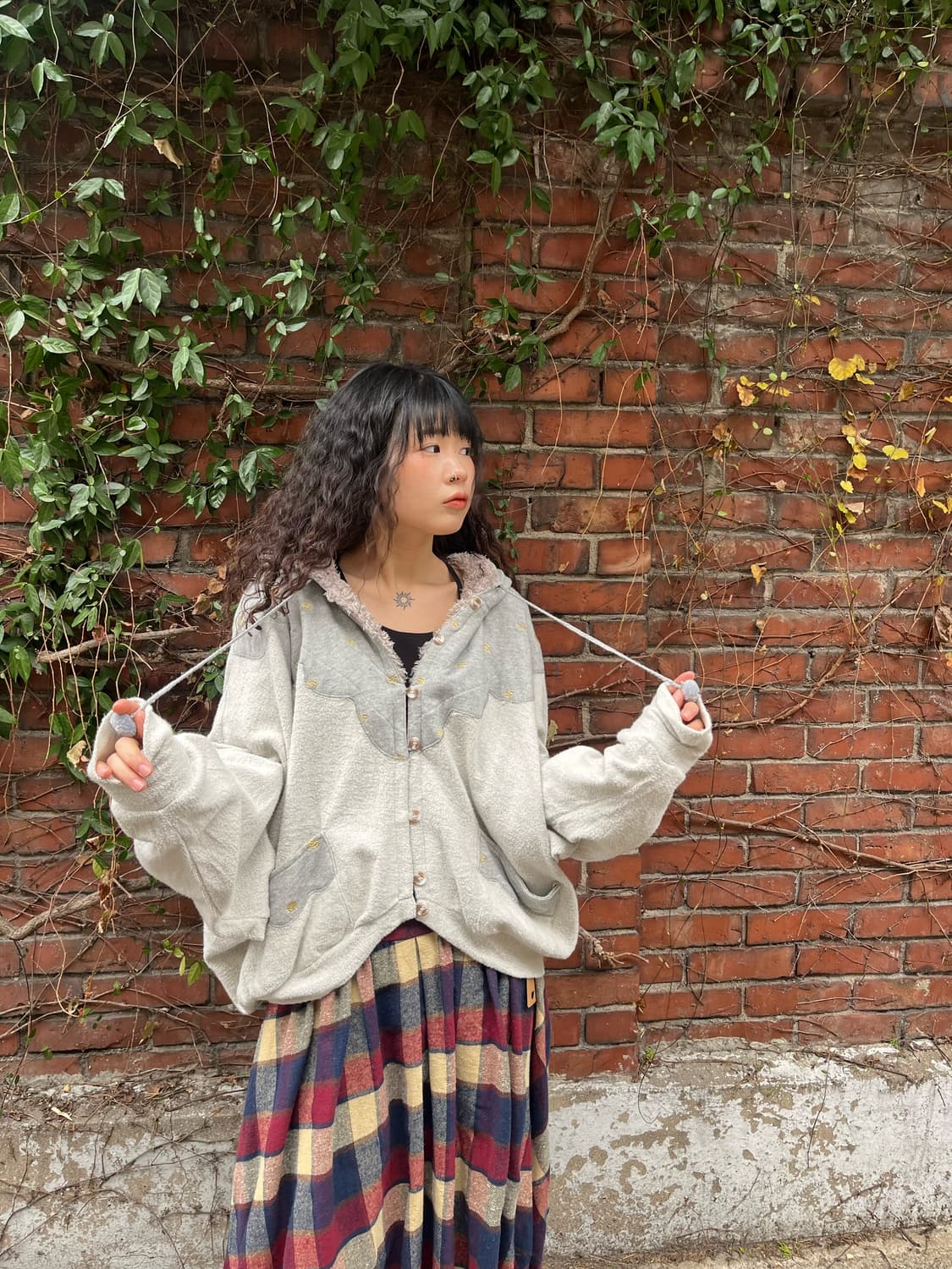 가오리핏 그레이 후드 아우터 상품이미지6