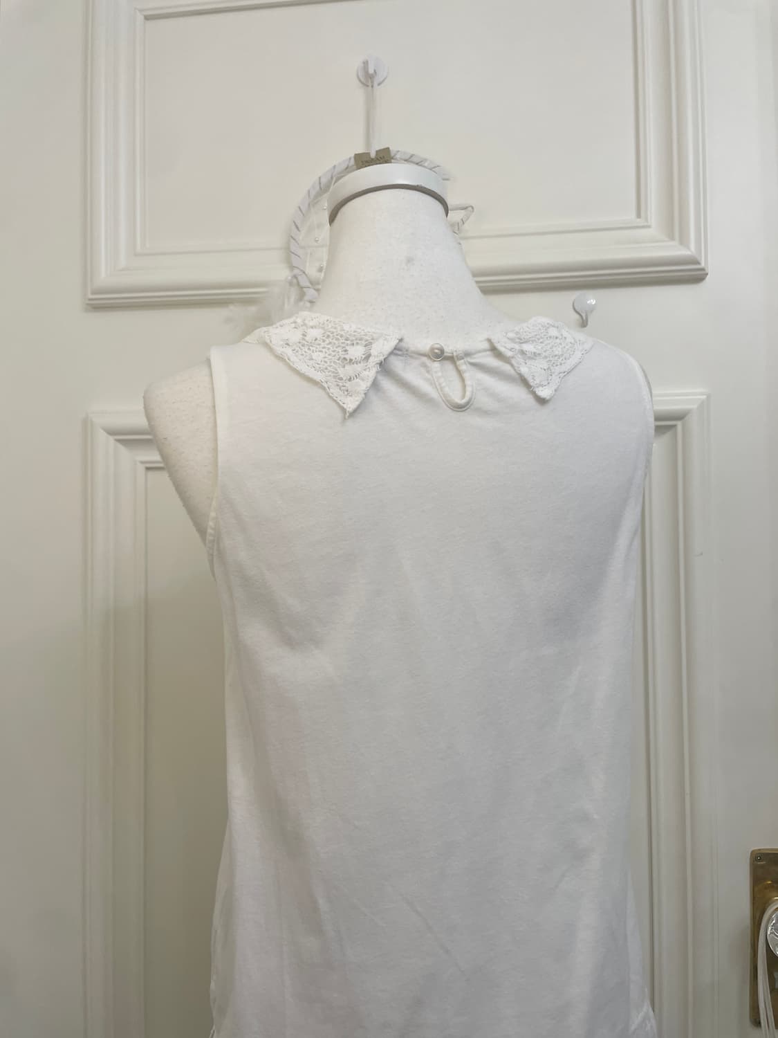SM2 white lace pleats sleeveless top 상품이미지4