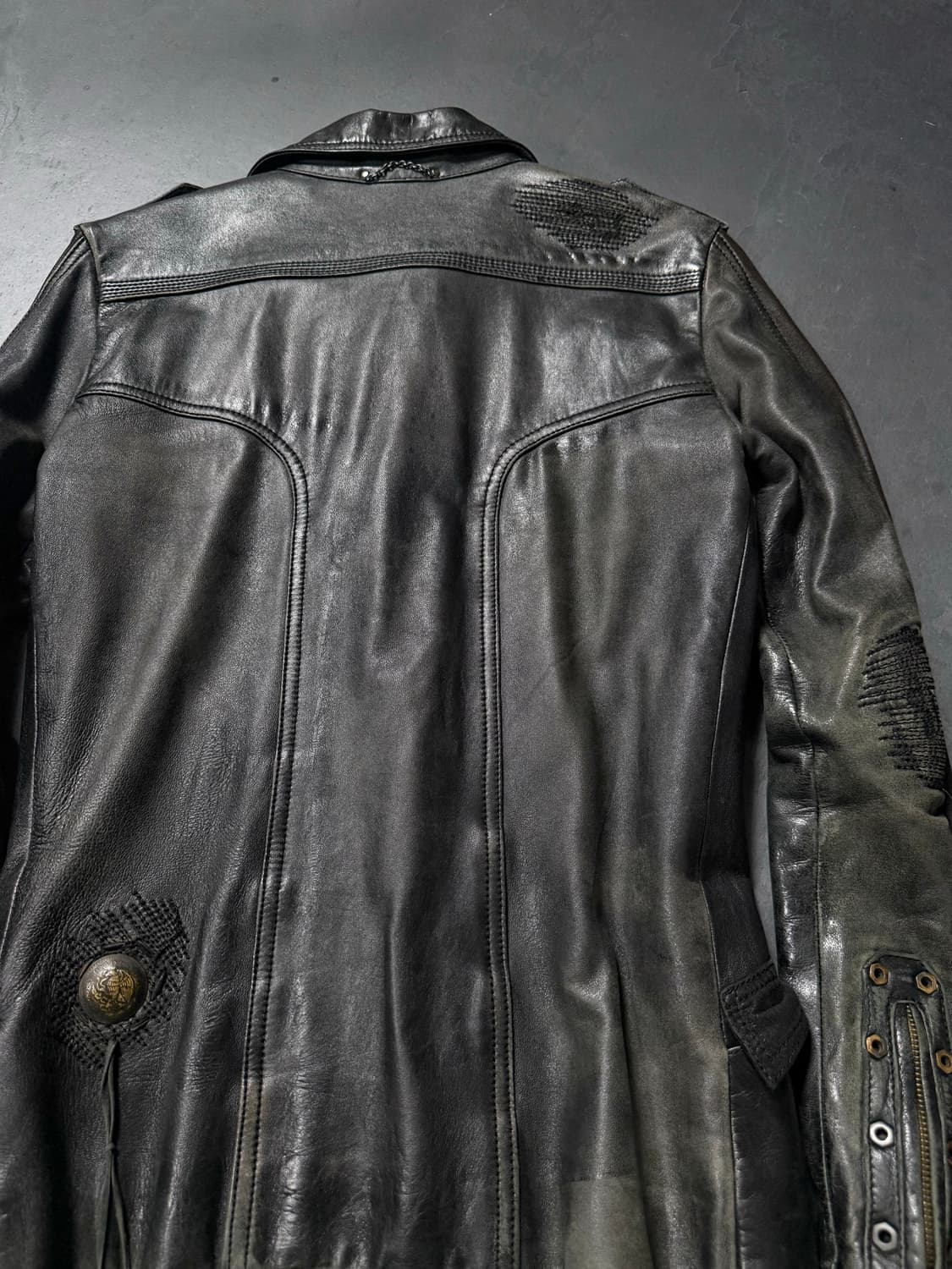 14th Addiction Distressed Leather Jacket 상품이미지9