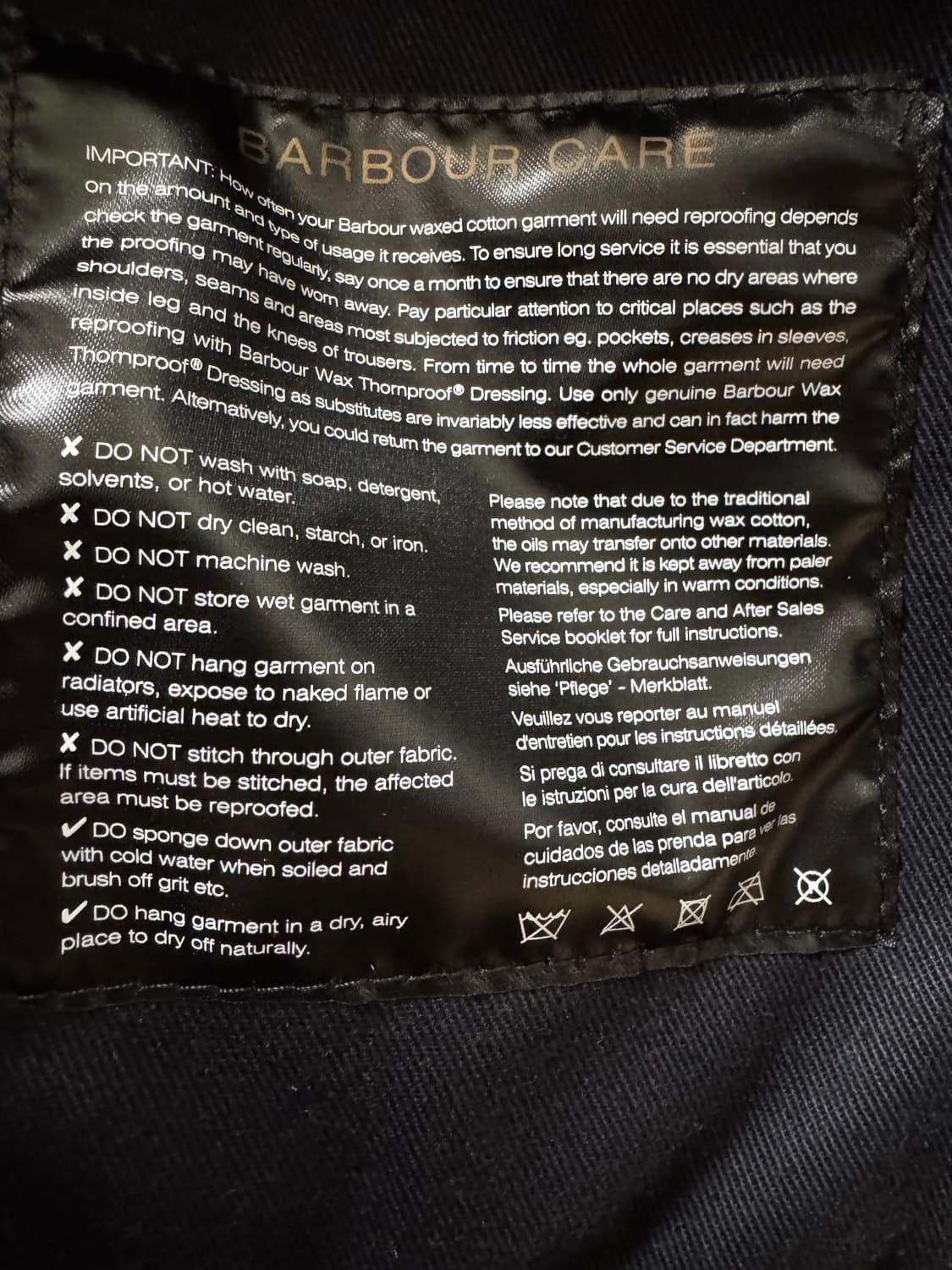 엔지니어드가먼츠 x 바버 하이랜드파카 navy / xs 상품이미지6