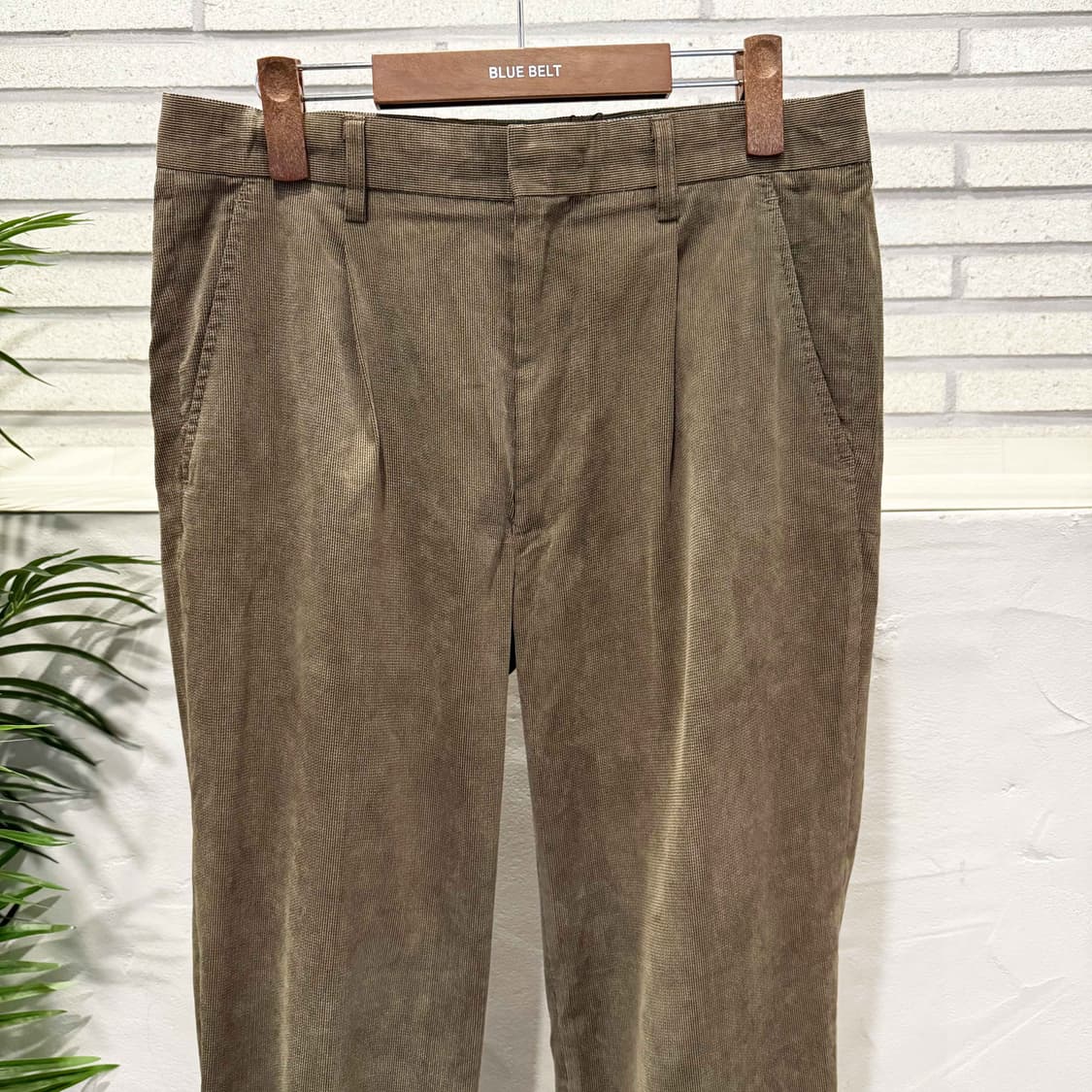 JPN VINTAGE 클래식 와플 리브드 슬랙스 소프트터치 디테일 브라운 상품이미지4