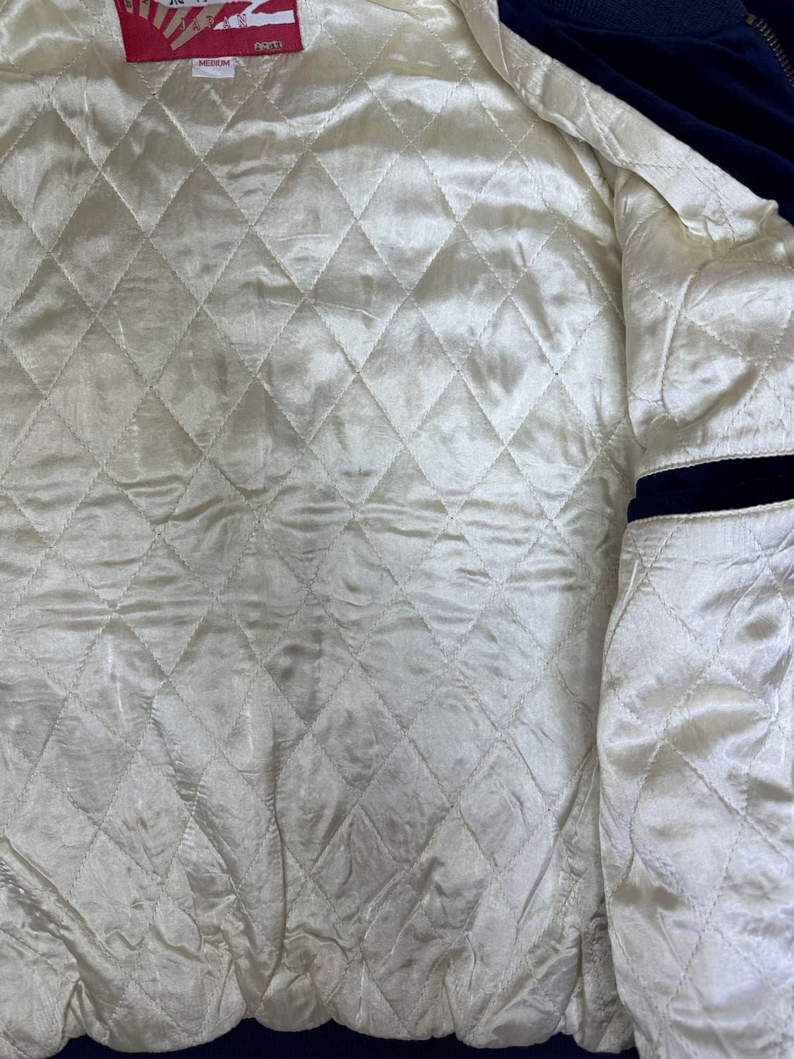 빈티지 90s HOUSTON 벨벳 스카쟌 네이비 M 상품이미지7