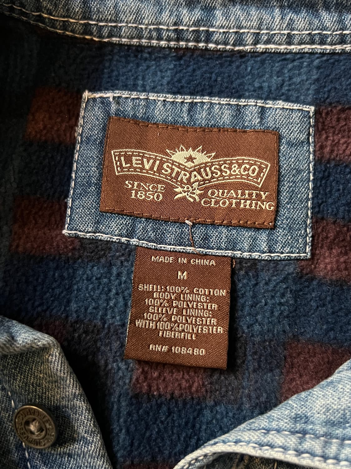 [M]리바이스 체크 플리스 라이닝 데님 셔츠 상품이미지2