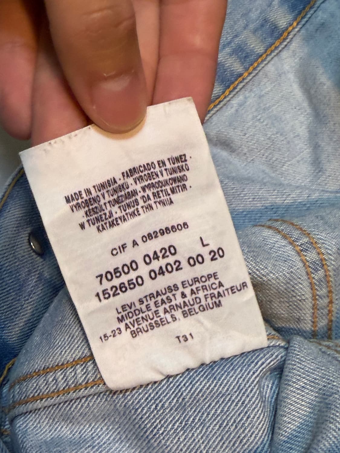 00s 리바이스 70500 유럽판 데님자켓 워시드 라이트블루 상품이미지6