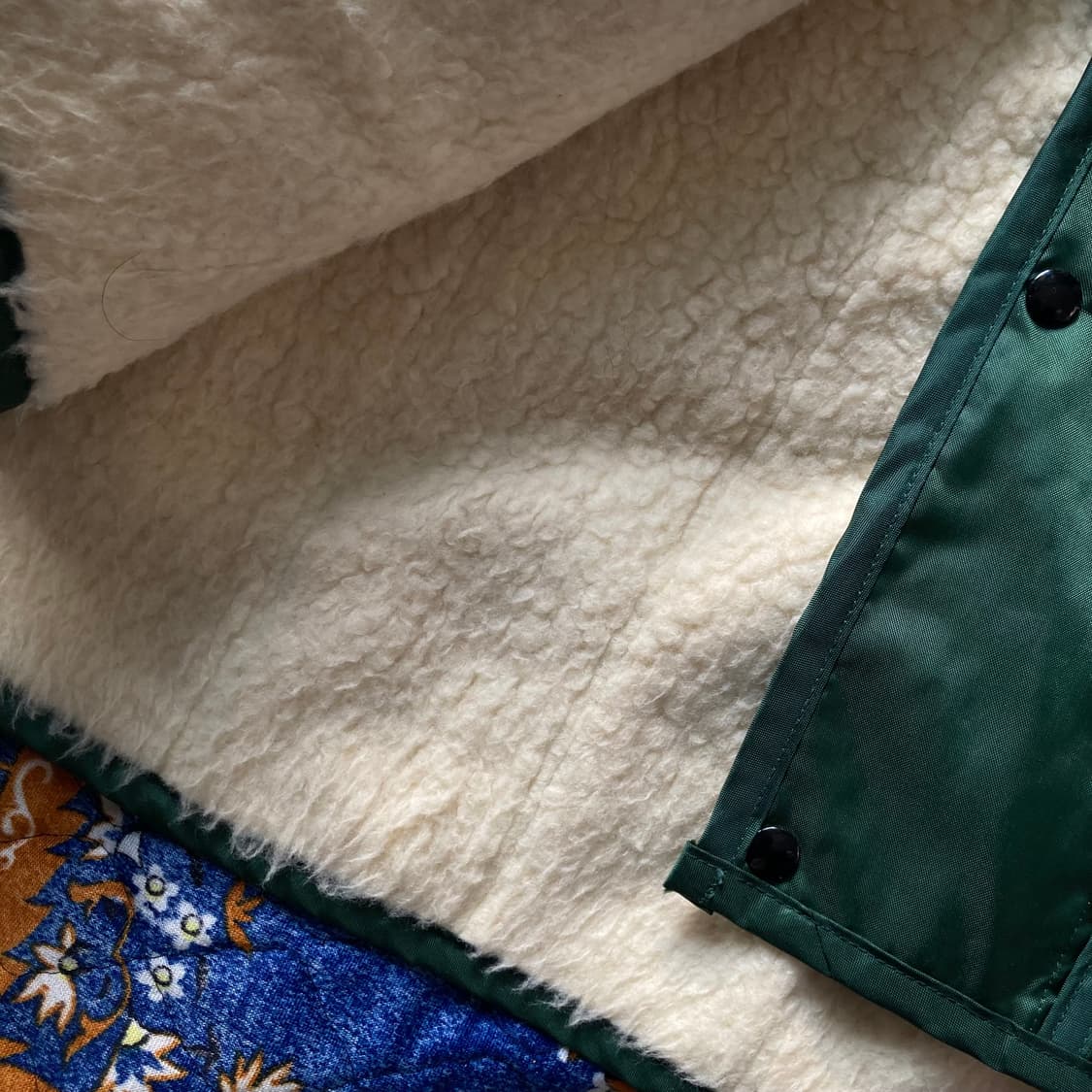 빈티지 아메카지 나일론 그린 퍼 오버핏 헌팅 베스트 조끼 아우터 상품이미지4