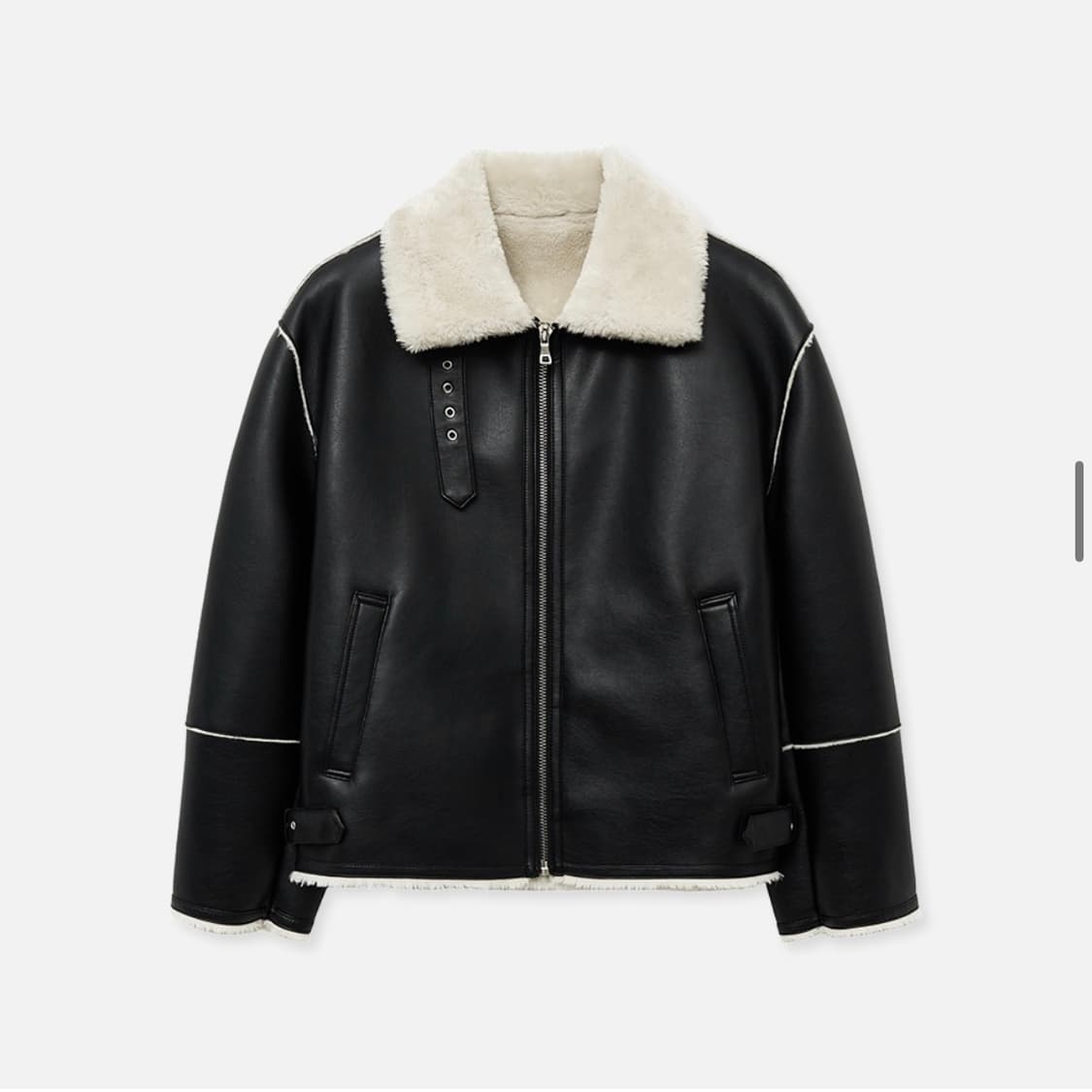 (XL) 드로우핏 오버사이즈 라인 무스탕 자켓 [IVORY] 판매 상품이미지8