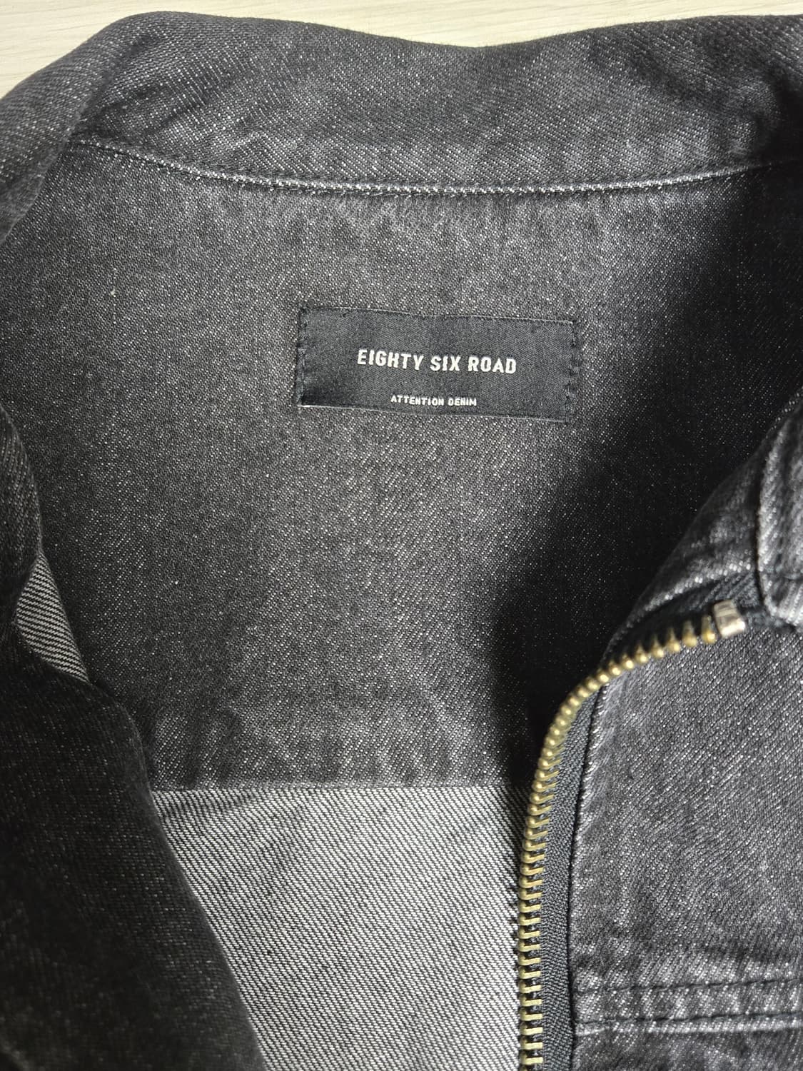 86로드(86ROAD)  워싱 데님 지퍼 자켓 블랙 상품이미지6