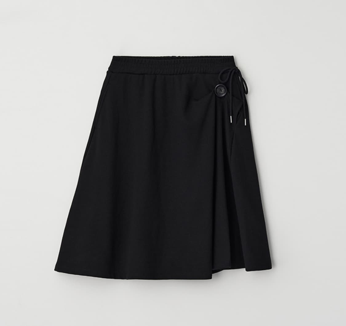 Big button sweat midi skirt black 상품이미지2