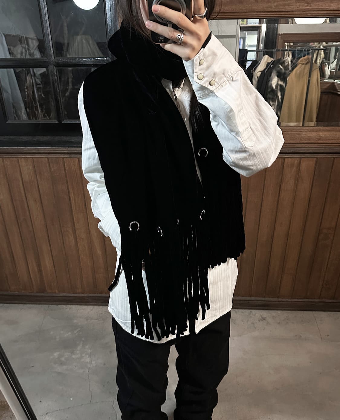 HIROKO KOSHINO crystal studs muffler 상품이미지4