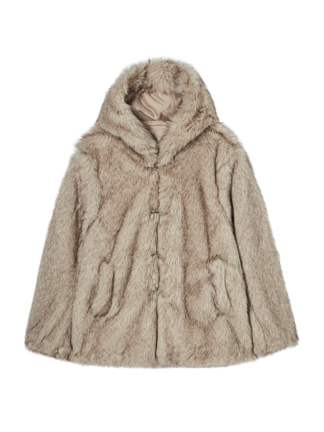 NYXX HOODED FUR COAT BEIGE 퍼 베이지 상품이미지1
