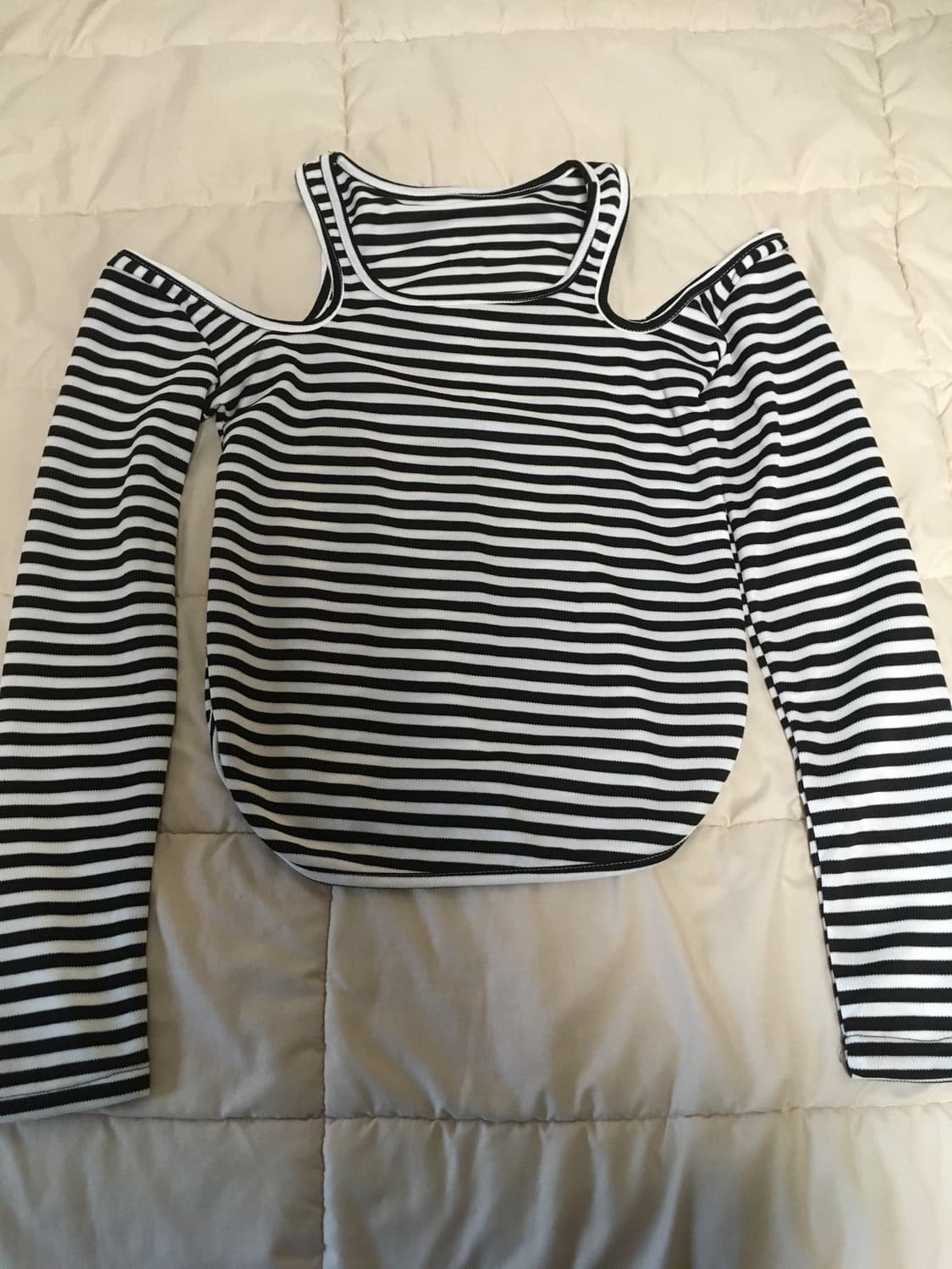 striped shirt open shoulders 상품이미지3