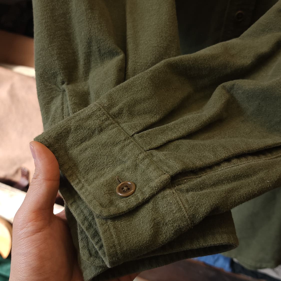 90s 폴로 밀리터리 셔츠 헤비 코튼 플란넬 셔츠 엘크자수 xl 상품이미지9