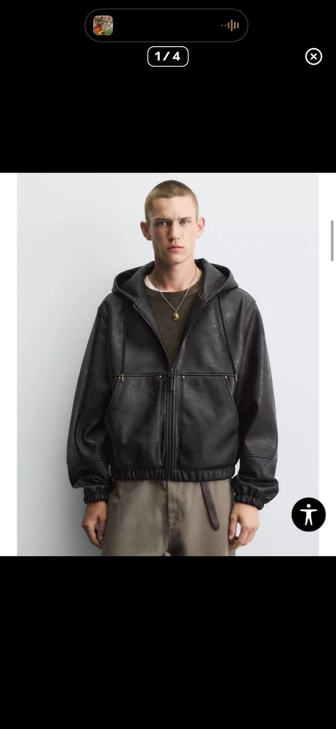 자라 가죽후드 M사이즈 상품이미지2