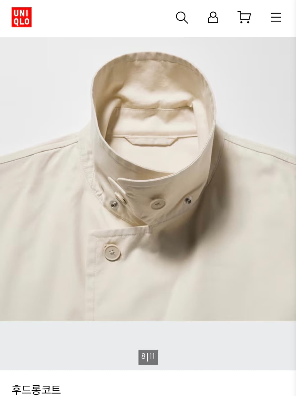 유니클로U 23FW 후드롱코트 미사용 신품 상품이미지4