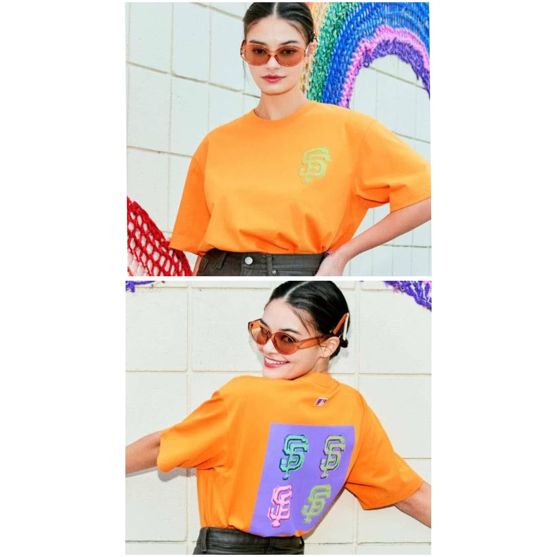 [무료배송][85-95]MLB 남여공용 팝아트 그래픽 오버핏 반팔티 상품이미지1