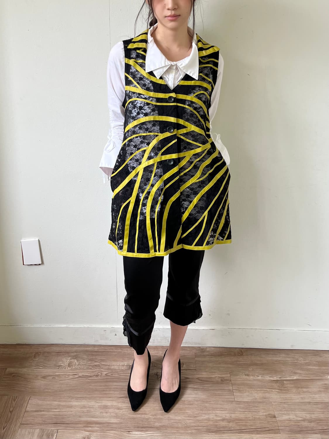 Japan vtg 시스루 레더 베스트 자켓 상품이미지8