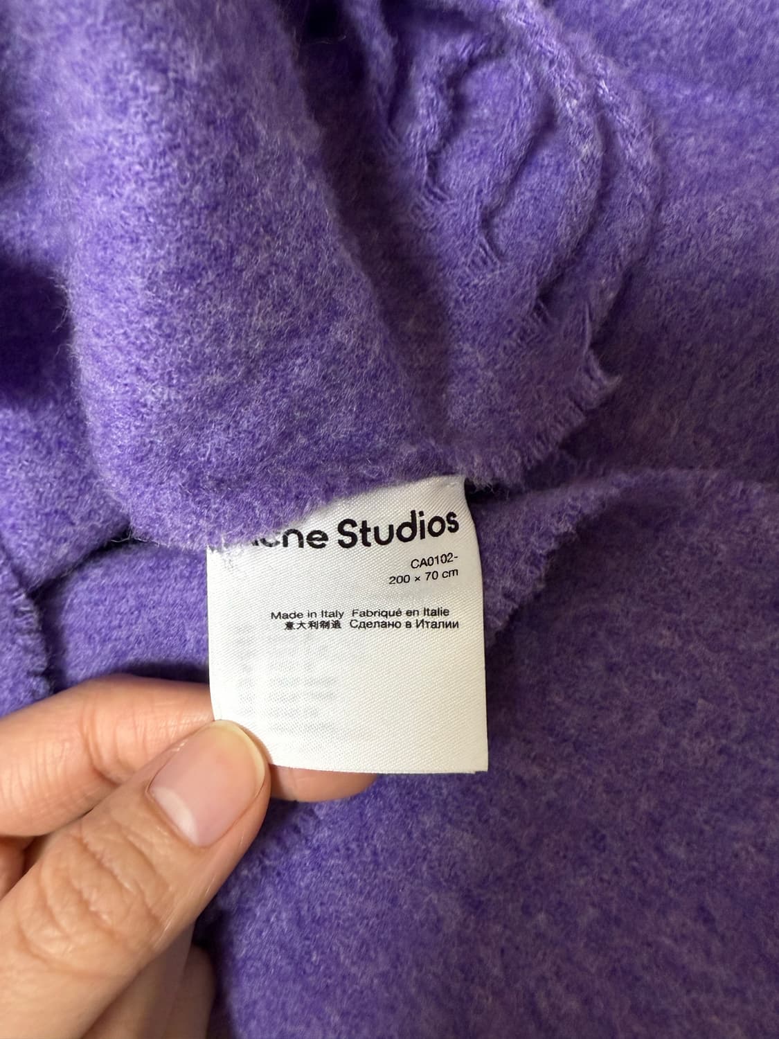 아크네 울 와이드 머플러 퍼플 상품이미지4