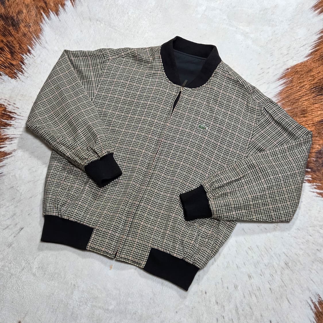 90S 서광 라코스테 리버시블 체크 블루종 자켓 상품이미지2