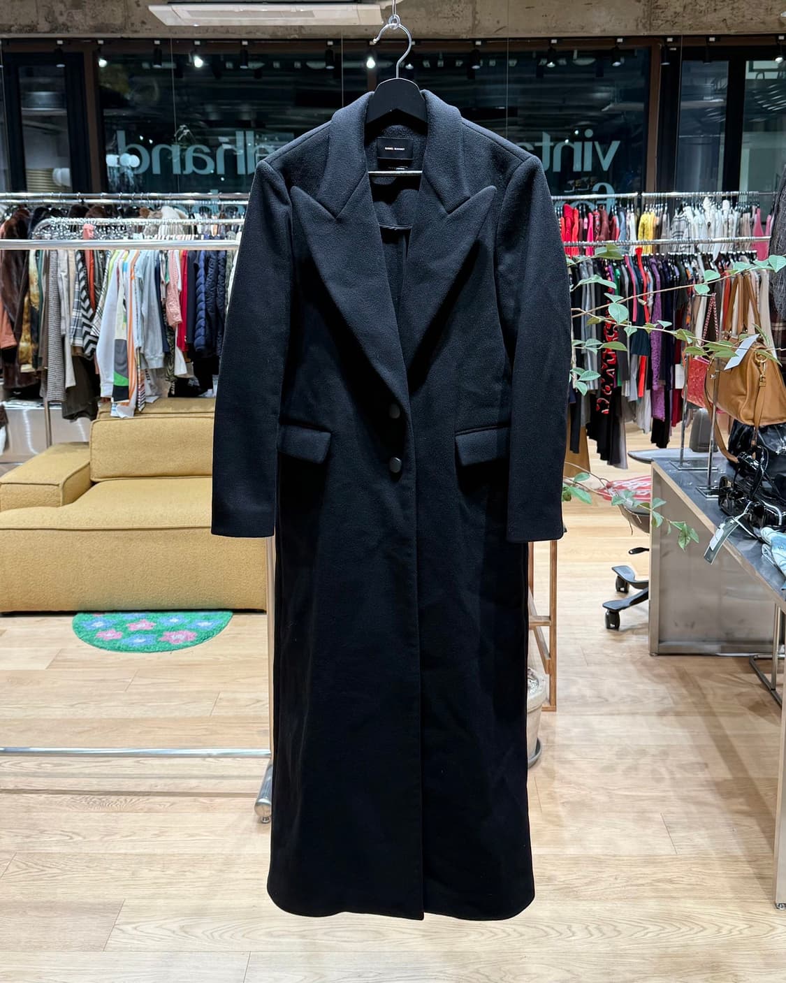 이자벨마랑 블랙 캐시미어 혼방 롱 코트 상품이미지1