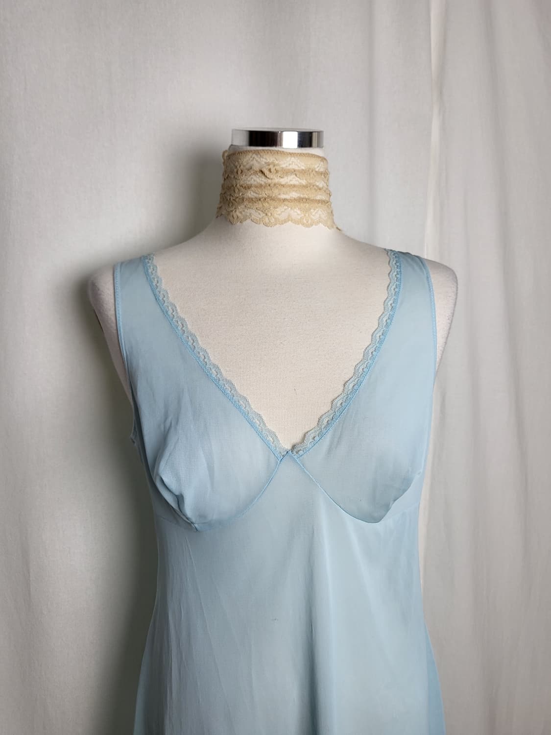 빈티지 블루 슬립 원피스 상품이미지3