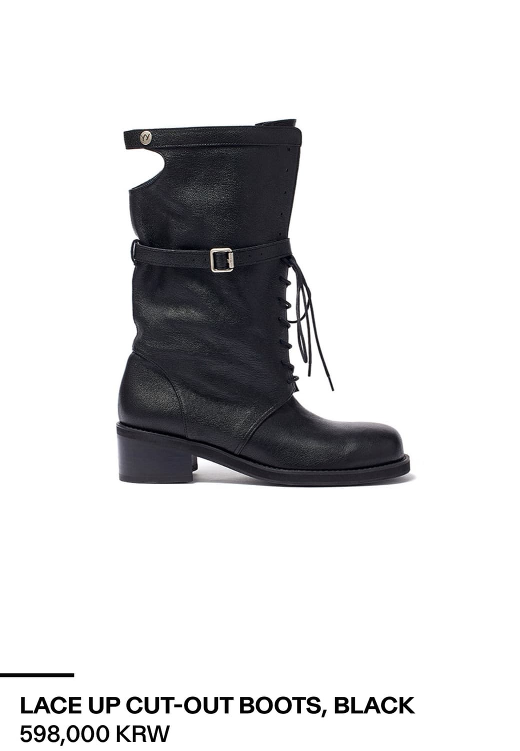 오픈와이와이 레이스업 부츠 블랙 240 상품이미지1