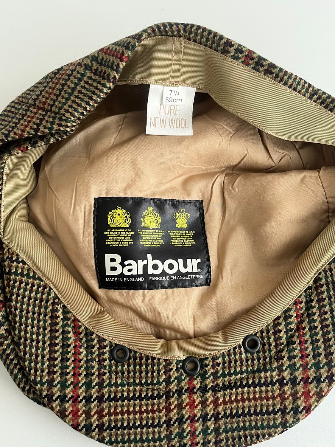 바버 Barbour 울 뉴스보이캡 체크 베이지 상품이미지4