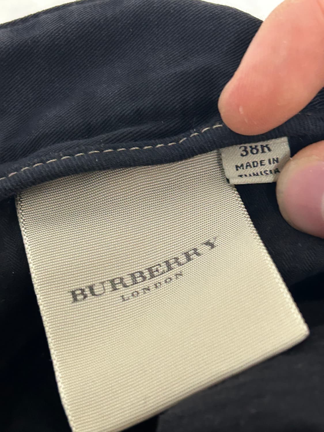 Burberry 버버리 레더탭 코튼 루즈핏 팬츠(정품) size(36) 상품이미지5