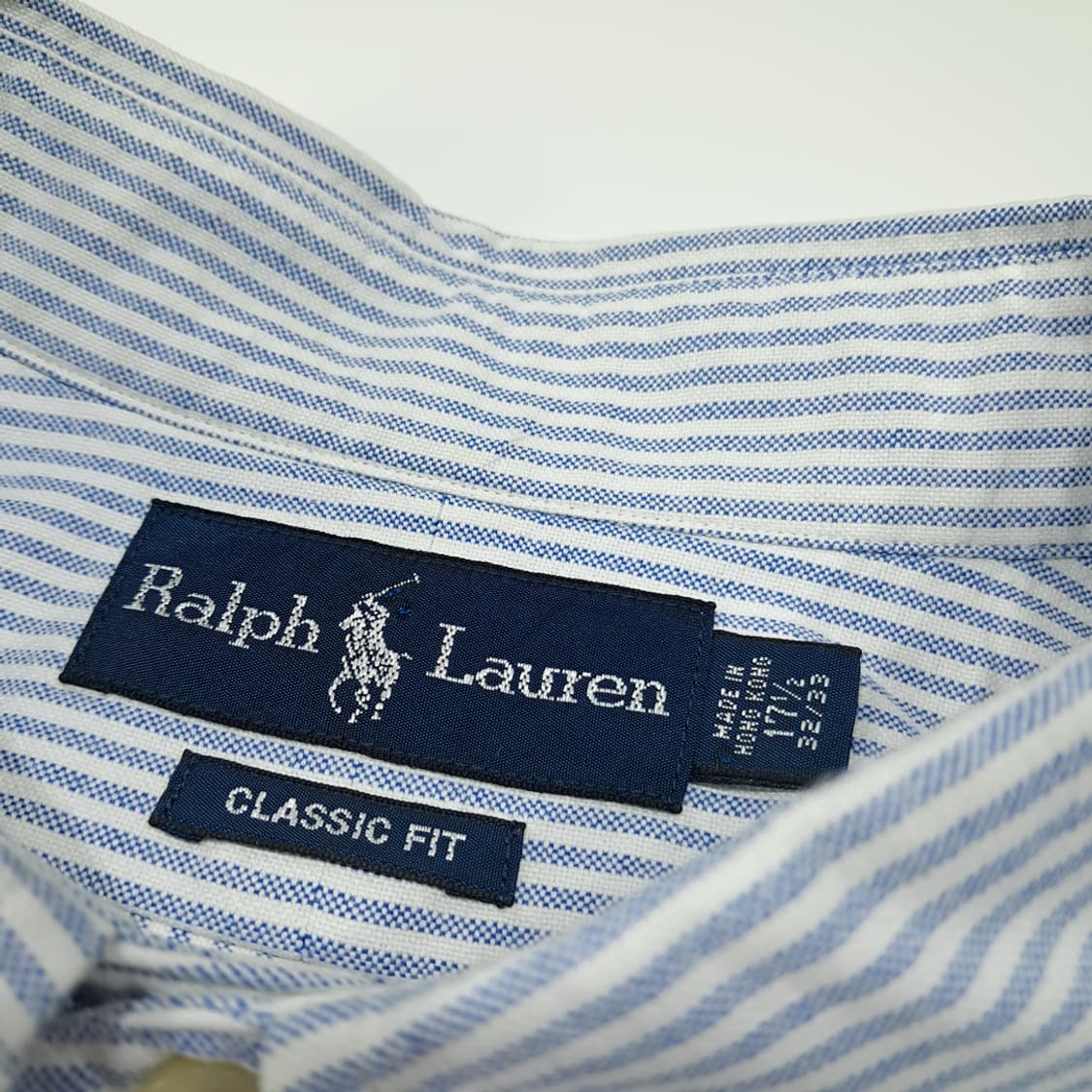 CL608 2XL 폴로 90s 홍콩판 스트라이프 클래식블루 셔츠 남방 상품이미지3