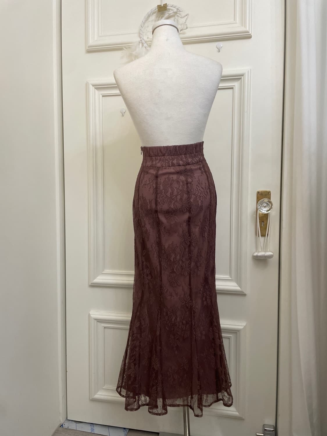 SNIDEL back banding mermaid long lace sk 상품이미지3