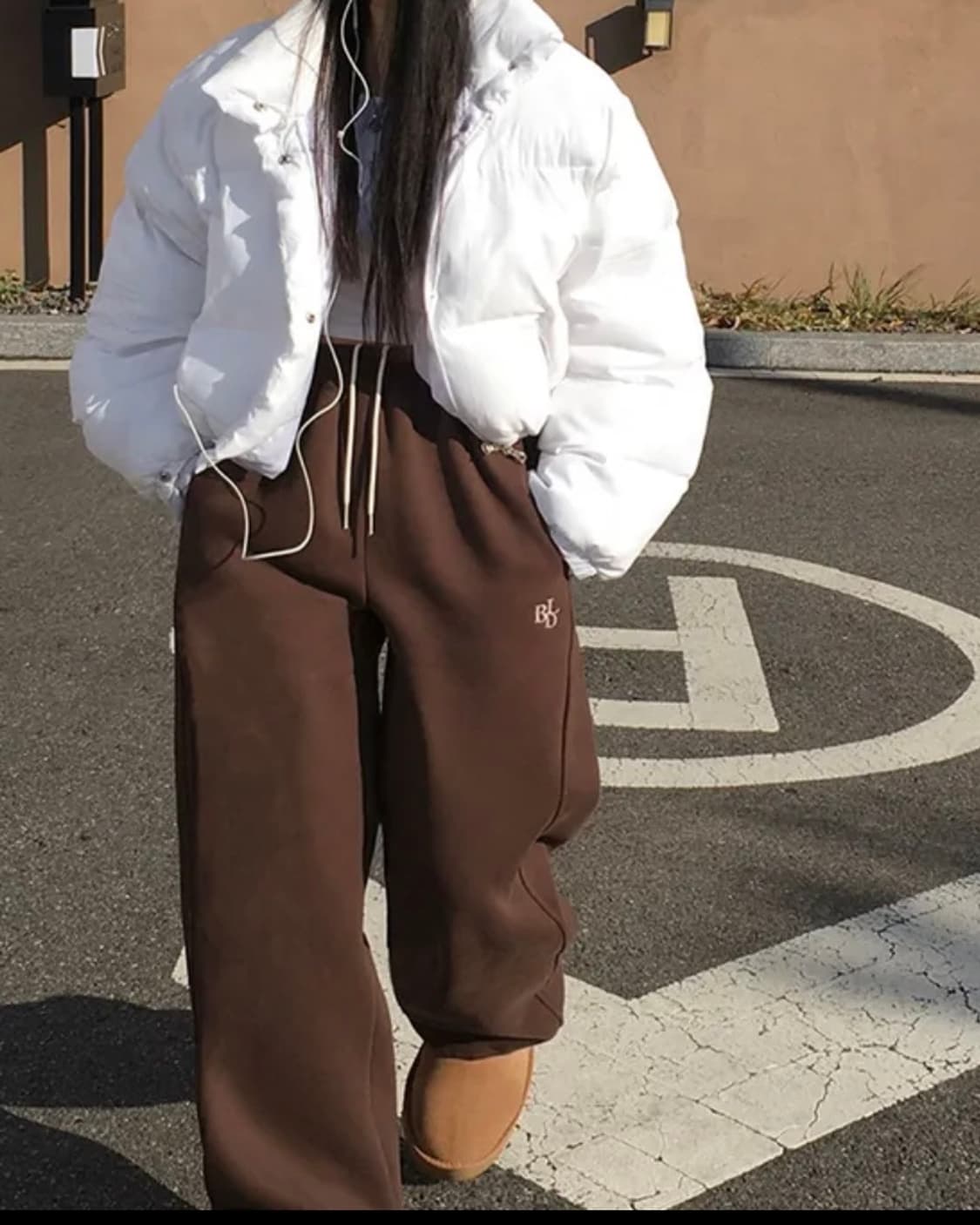 베이델리 갈색 양기모 조거팬츠 상품이미지2