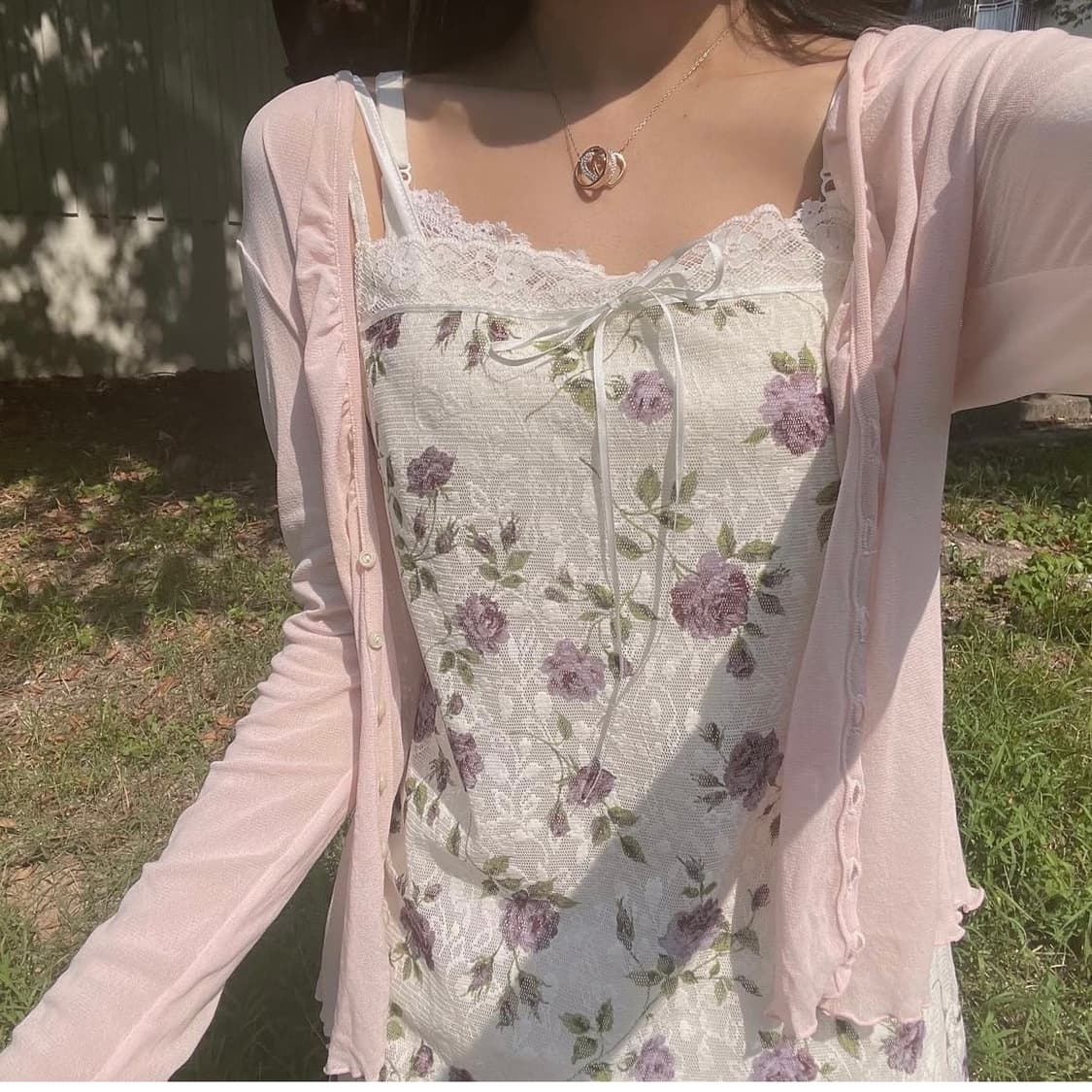 일본 빈티지 레스트로즈 슬립 원피스 세트 상품이미지1