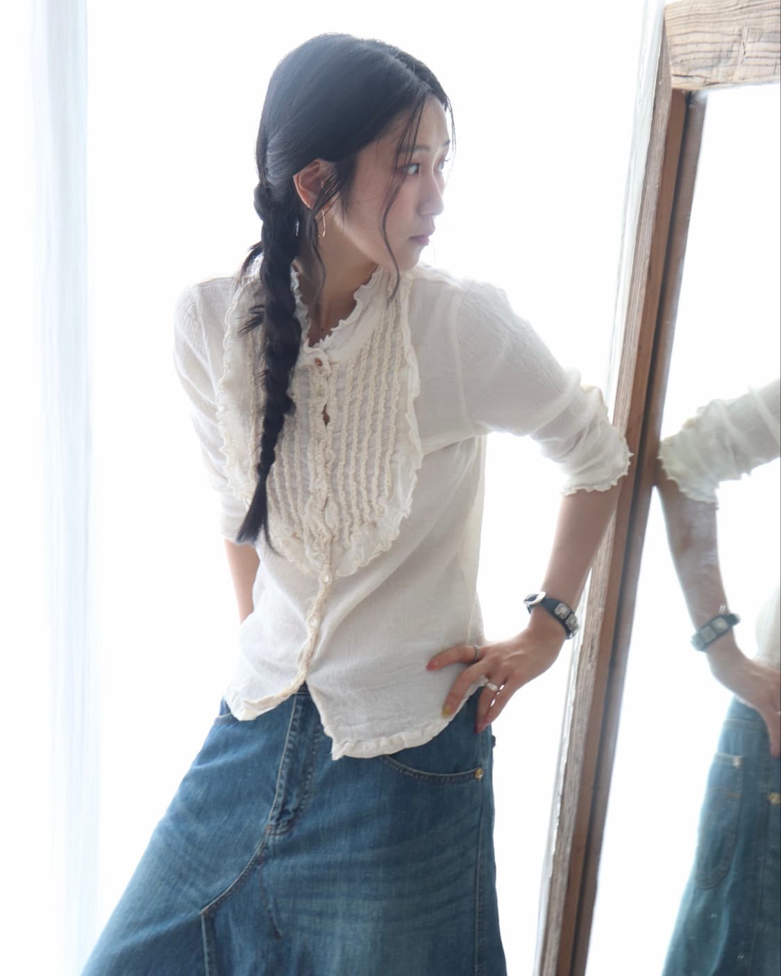 [Tsumori Chisato] Crinkle Pintuck Shirt 상품이미지1