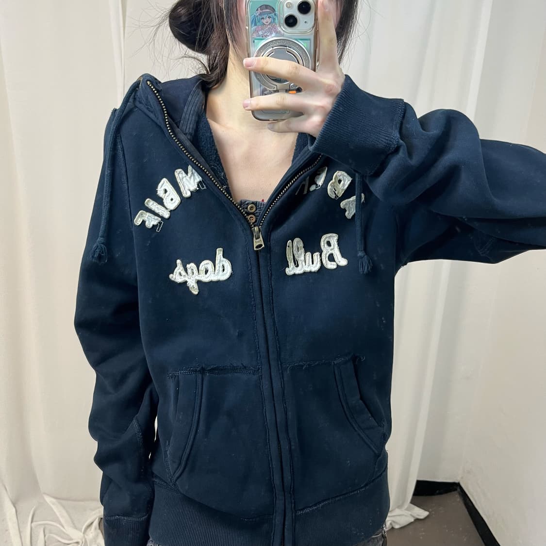 Abercrombie navy zip-up hoodie 상품이미지3