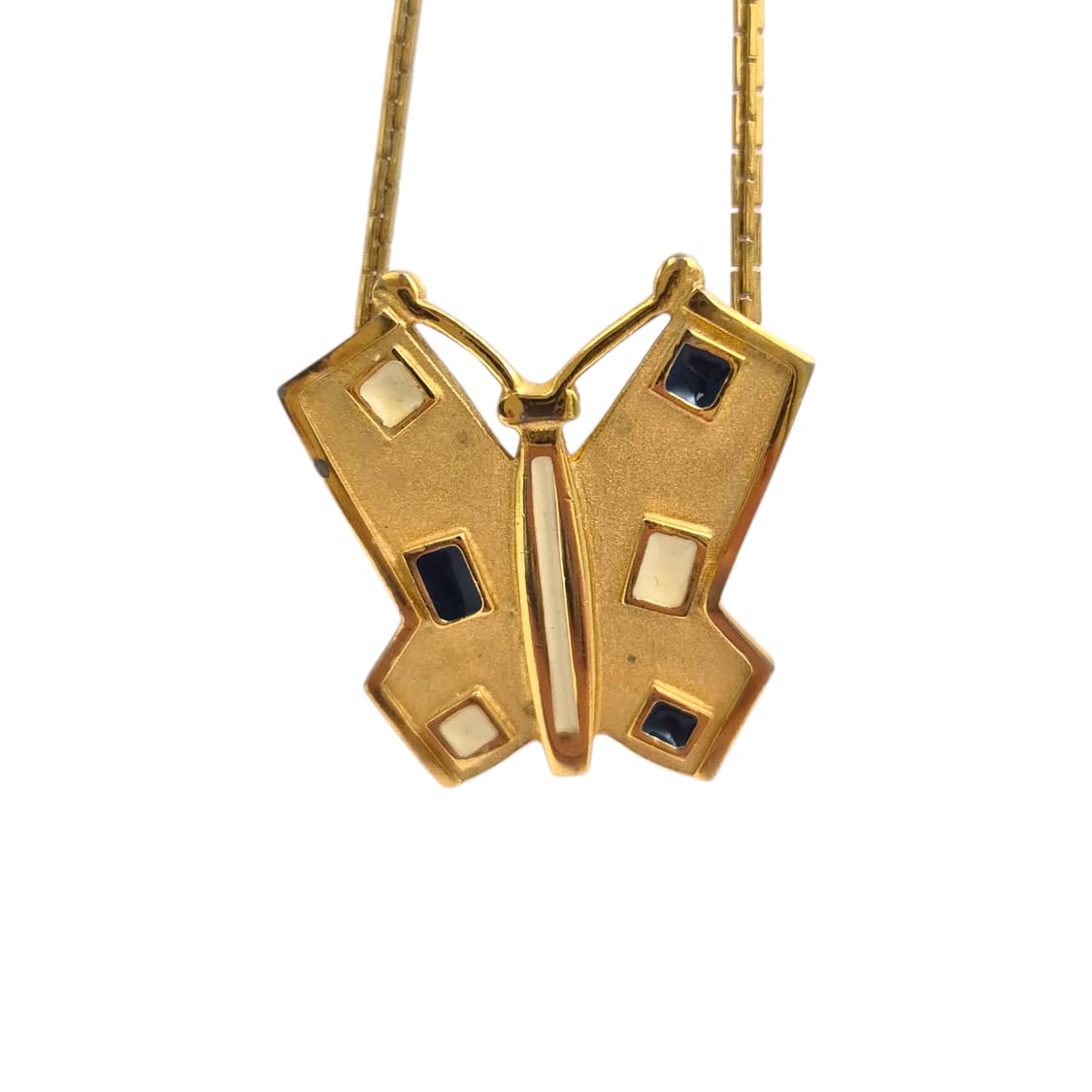 80s 지방시 골드 나비 조각 에나멜 칩 초커 상품이미지1