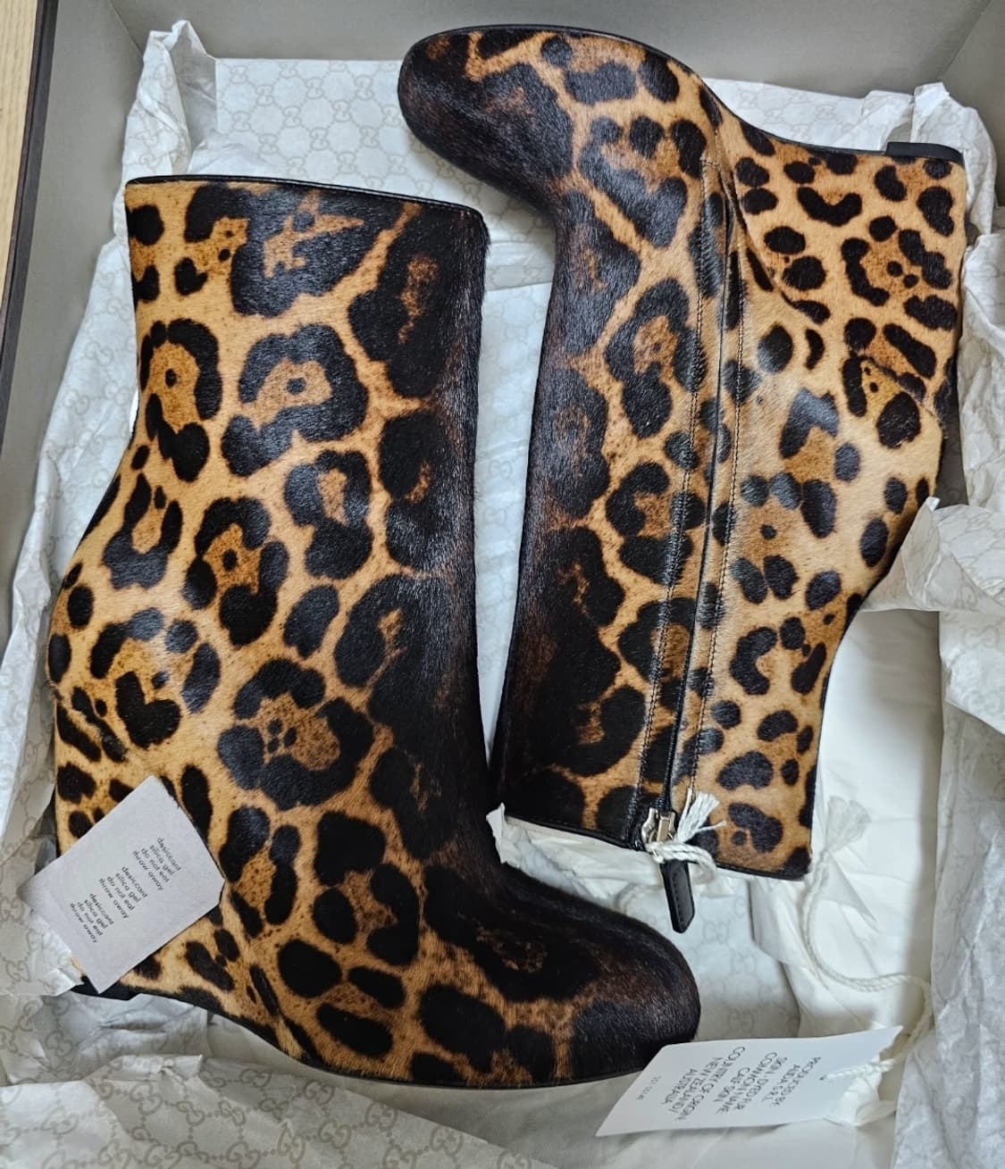 구찌  정품 레오파드 웨지  송치 부츠35.5 상품이미지1
