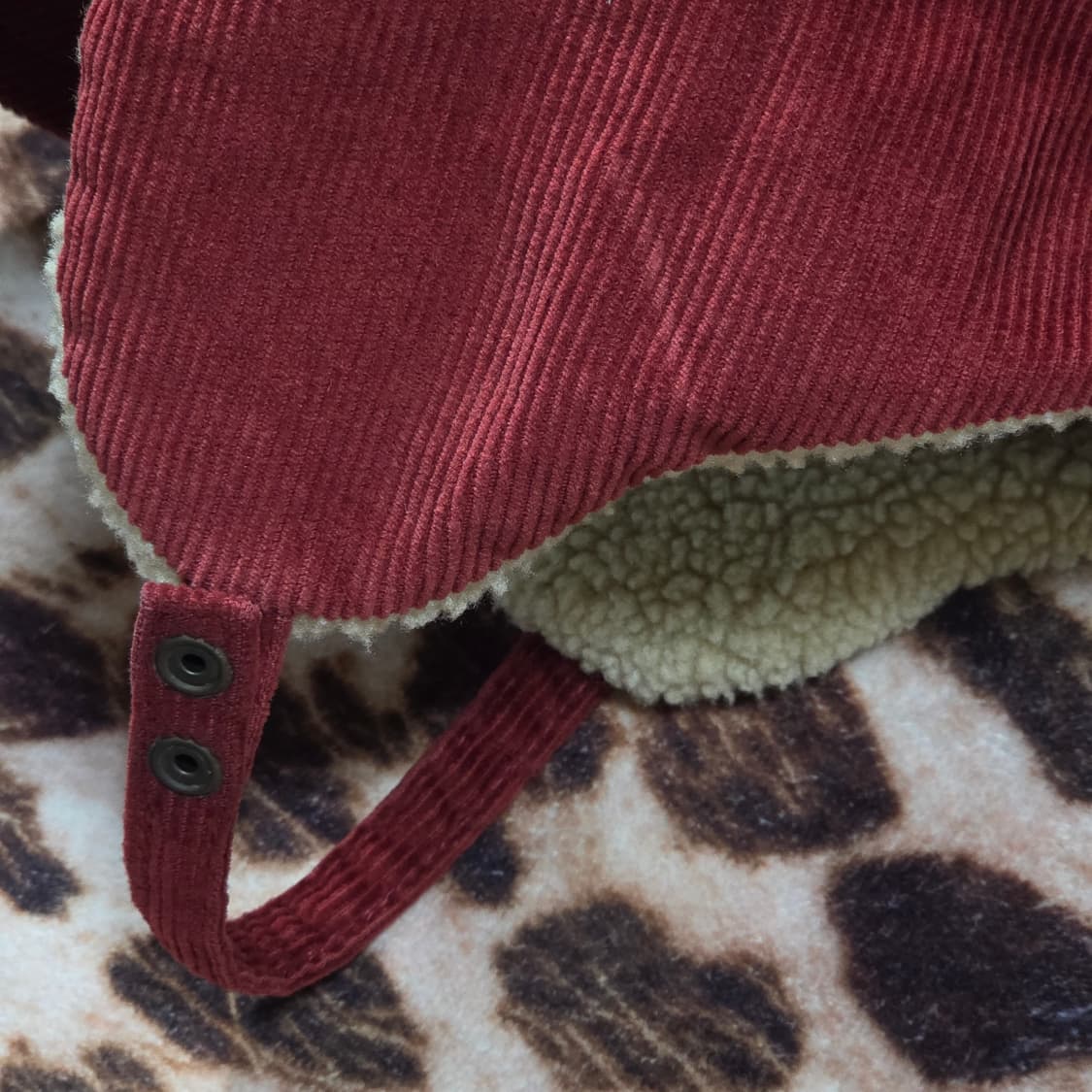 빈티지 레드 코듀로이 군밤 모자 트루퍼햇 상품이미지3