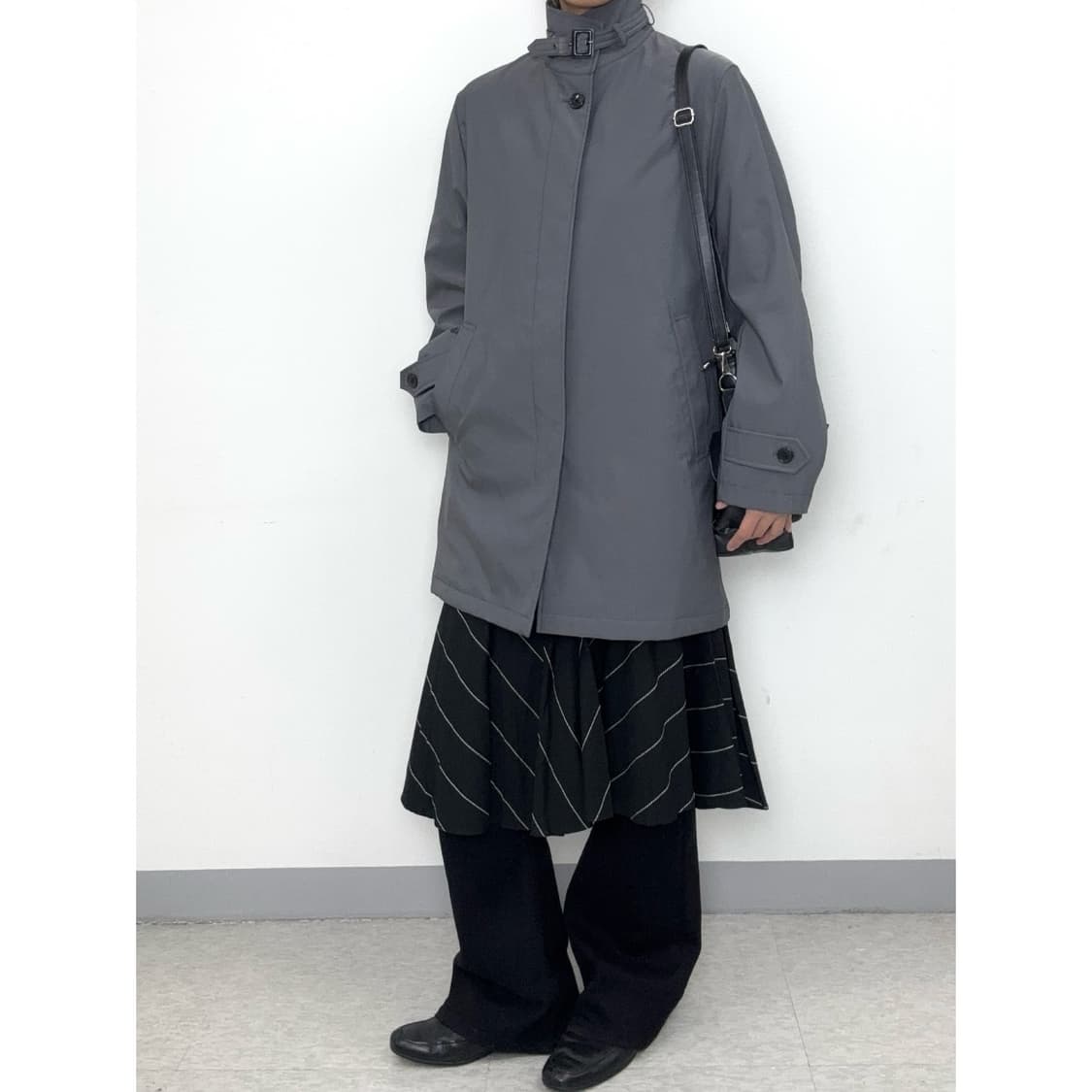 빈티지 그레이 하이넥 코트 점퍼 상품이미지4