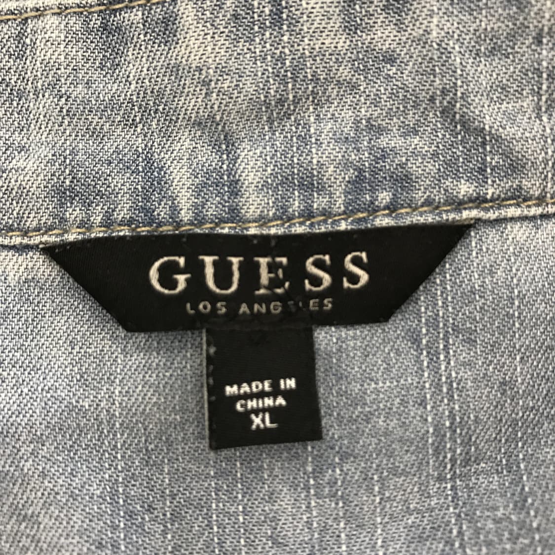 게스 GUESS 오픈카라 은장 워시드데님셔츠 [XL] 상품이미지4