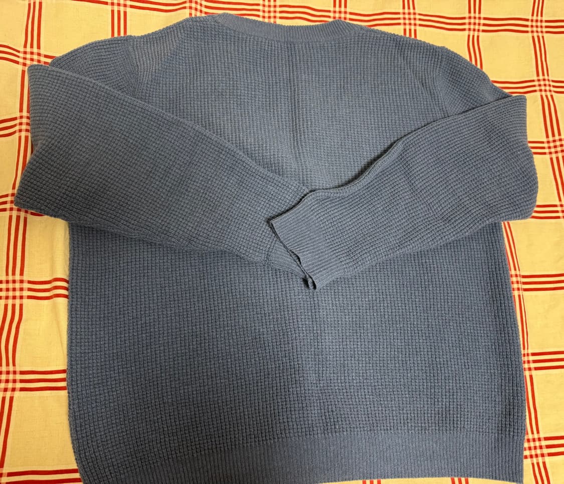 [L] 메종 키츠네 핸드라이팅 컴포트 가디건 블루 상품이미지4