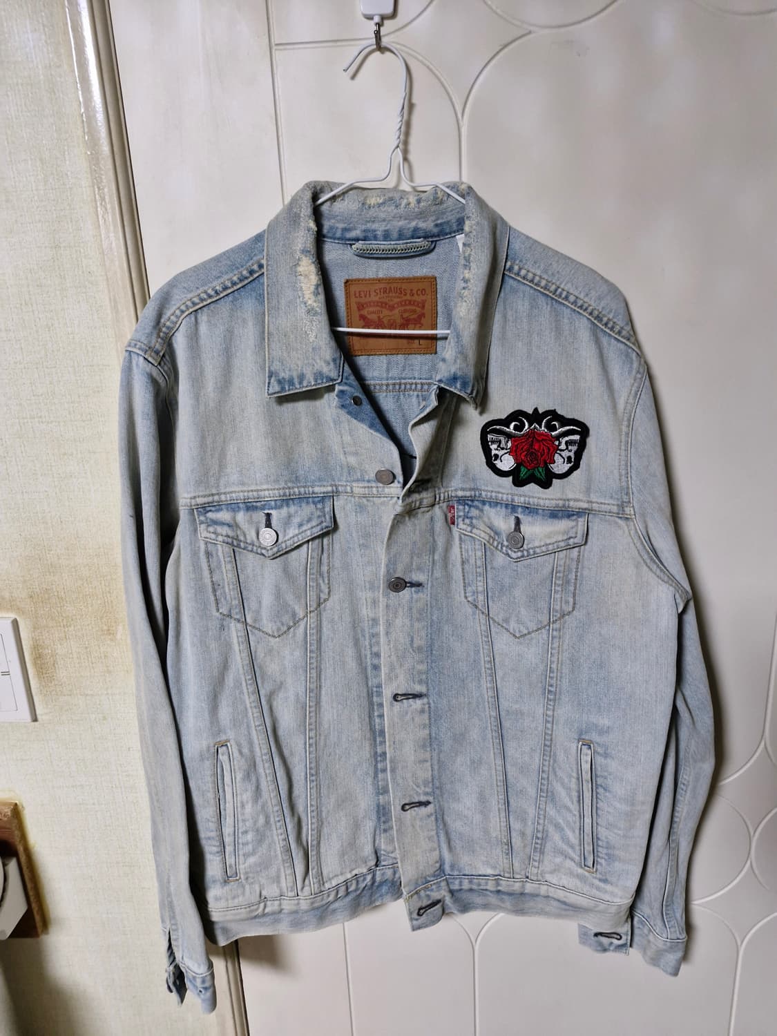 희귀)리바이스 커스텀 패치 연청데님자켓 100 상품이미지2