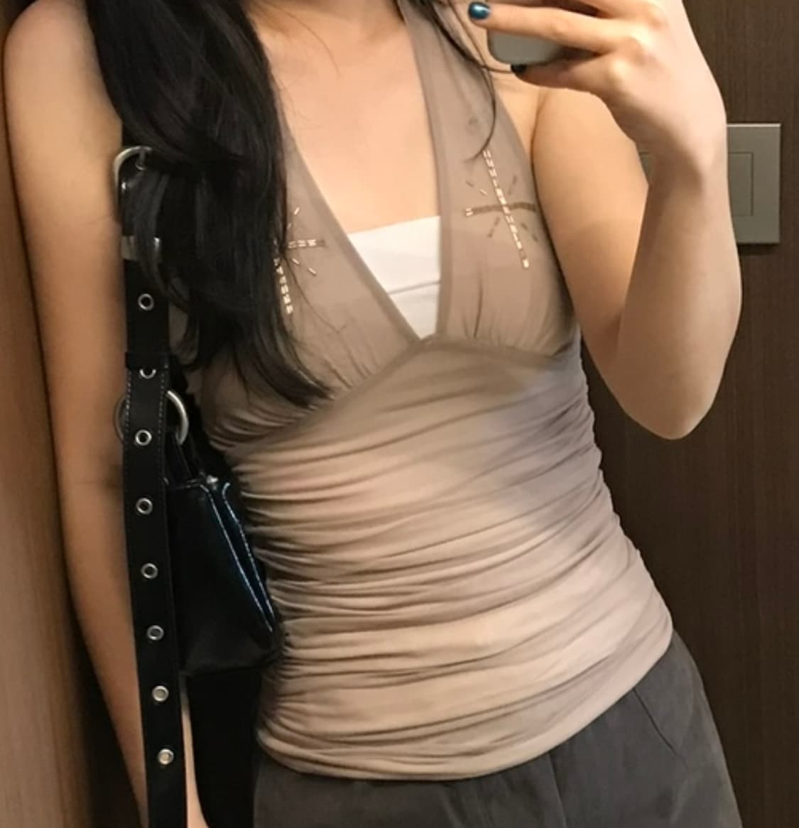 Mesh halter 홀터넥 홀터탑 L 상품이미지1