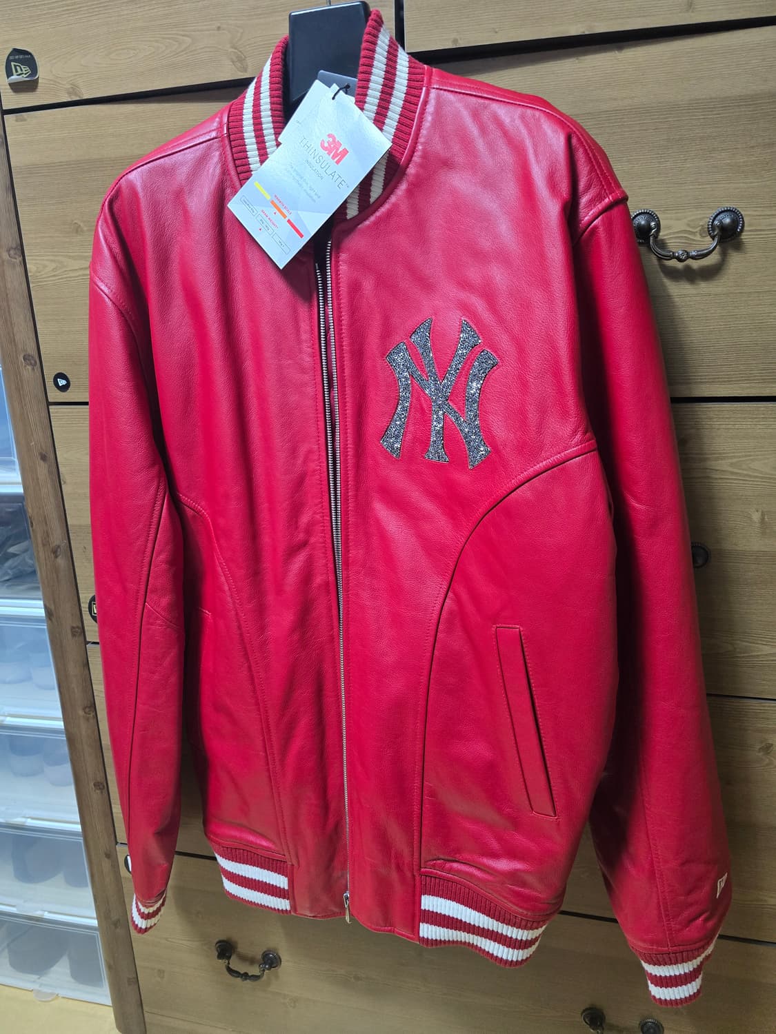 뉴에라X스와로브스키(2XL)천연소가죽(RED)색상 상품이미지5