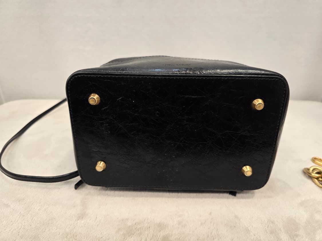 쓰리노크스 블랙 가죽 백팩 버킷백 + 체인 상품이미지7