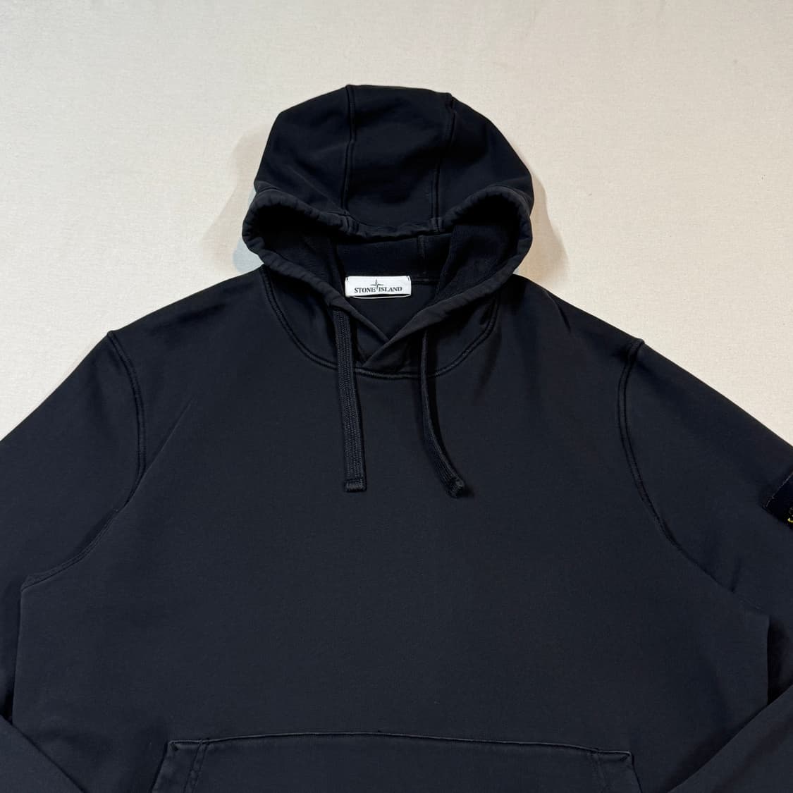 XXL) 스톤아일랜드 와펜 블랙 스웨트 후드티 상품이미지3