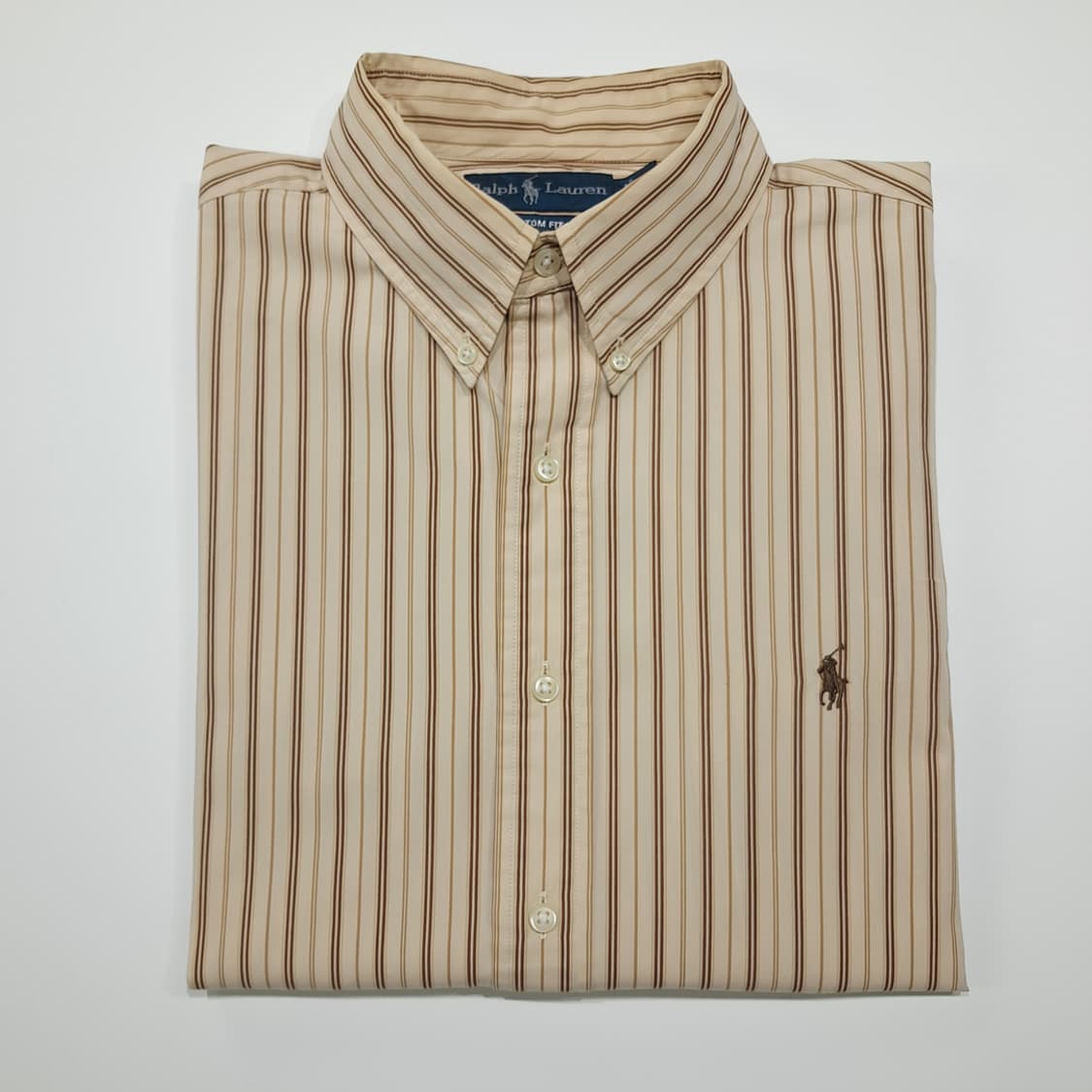 CK071 XL 폴로 00s 카푸치노 브라운 멀티 스트라이프 셔츠 남방 상품이미지7