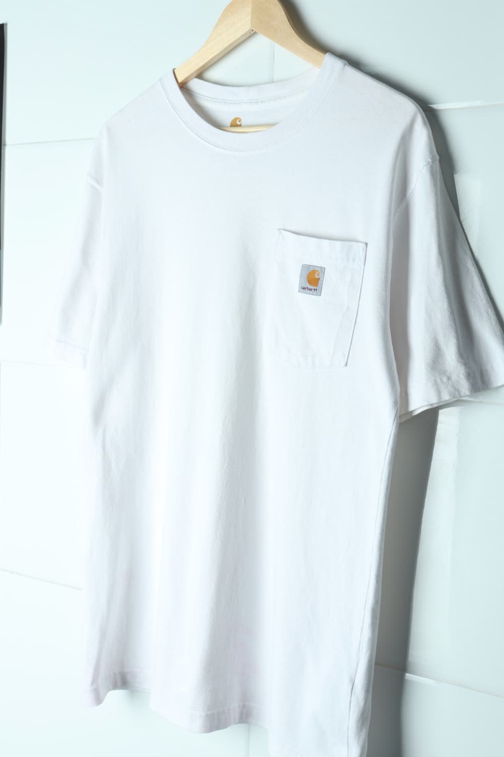 (S-L) 칼하트 반팔 티셔츠 이염 에이징 흰색 원포켓-H33295 상품이미지1